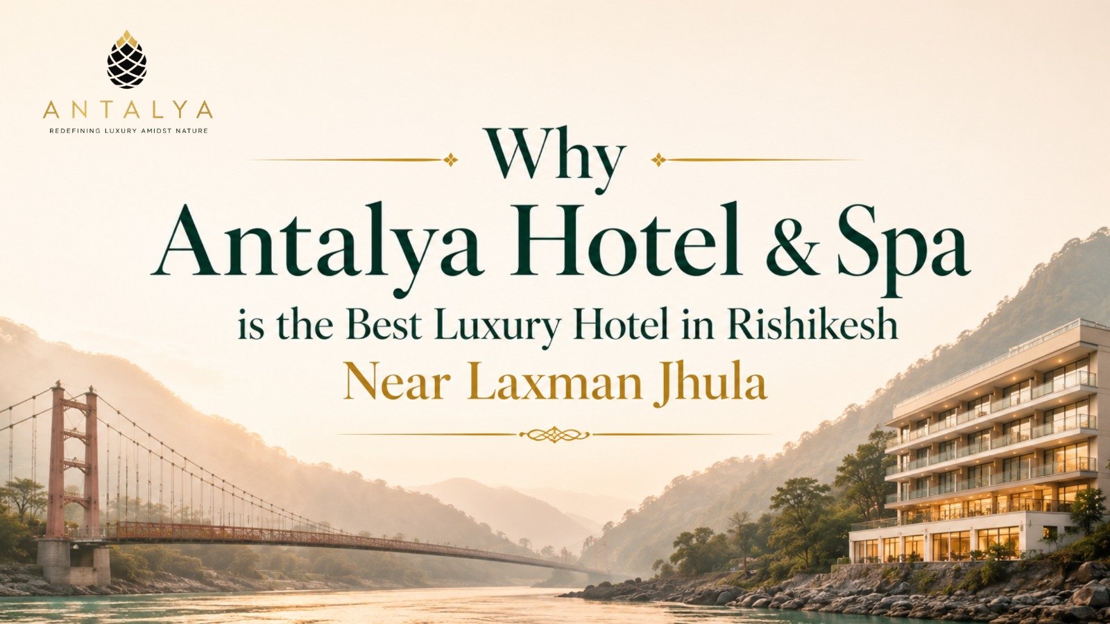 Antalya Hotel & Spa luxury hotel near Laxman Jhula in Rishikesh with scenic mountain and river views.